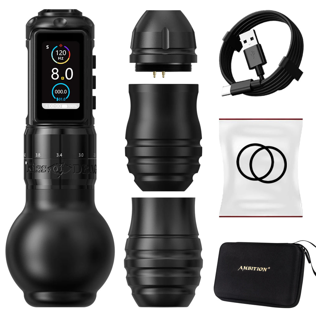 Traveler-T2 Adjustable Stroke 2.2-4.2Mm Wireless Tattoo Machine 54Mm+42Mm Grip with 2000Mah Battery Capacity Tattoo Pen