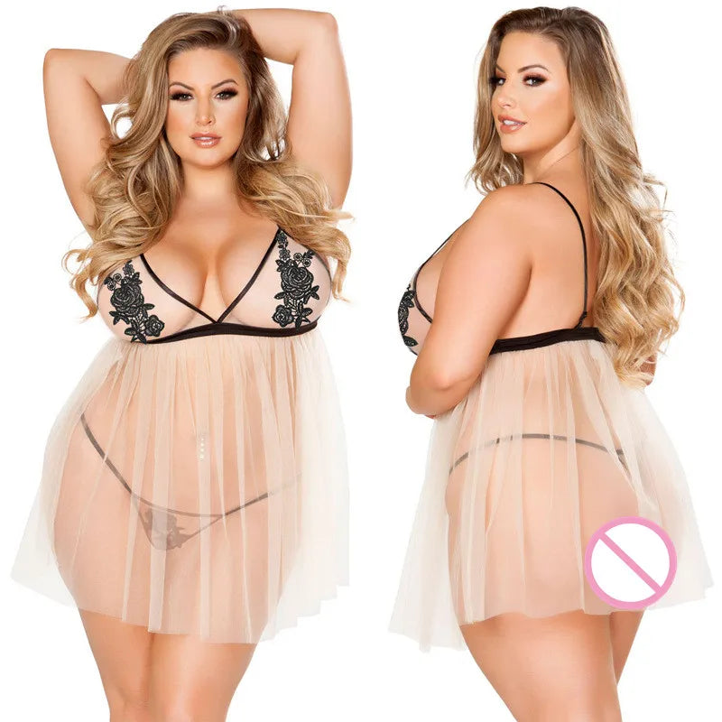 5XL plus Size Women Lace Bodysuit Sexy Lingerie Sleepwear Mesh Lace Floral See-Through Teddies Catsuit Erotic Sex Costume