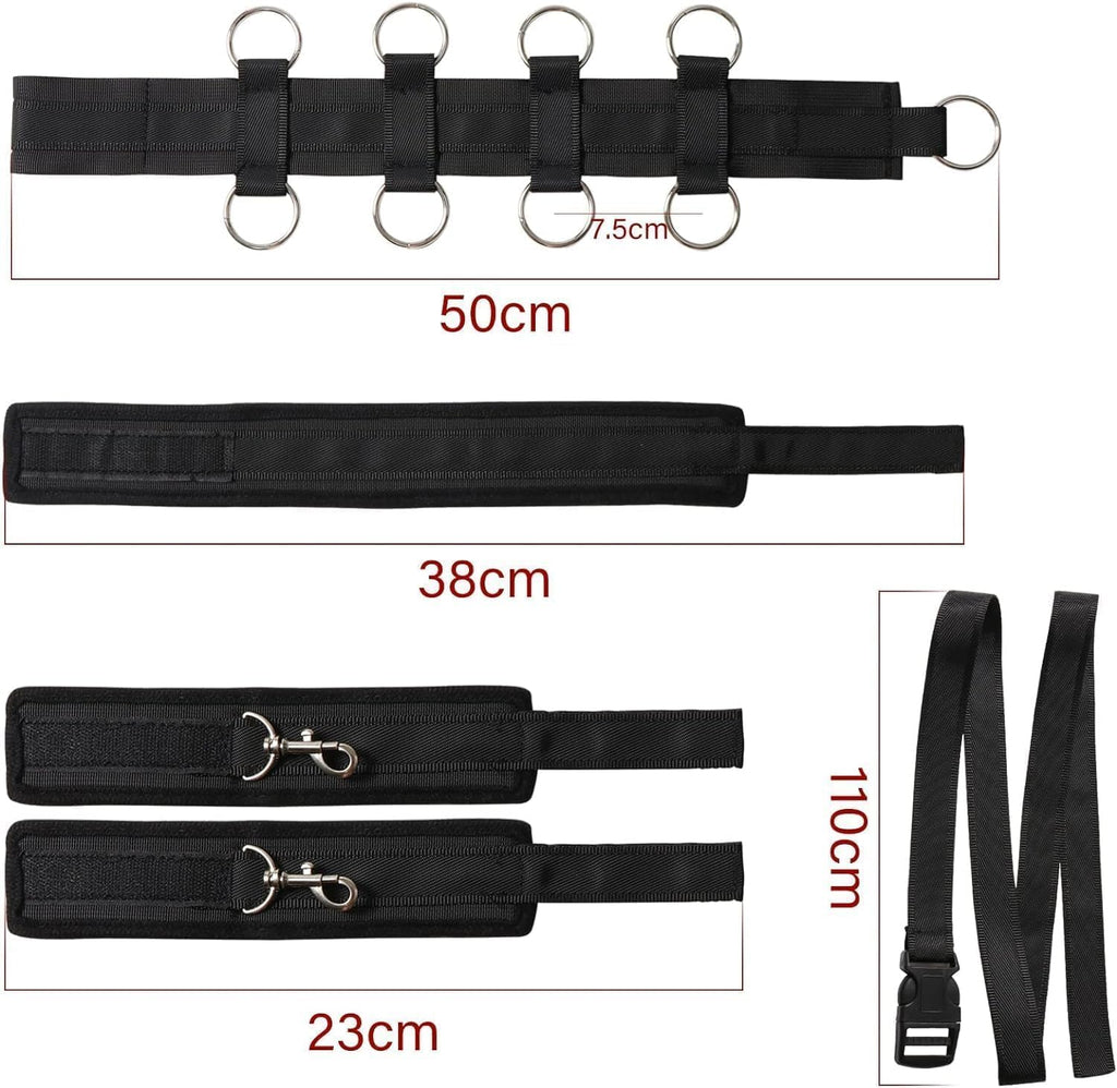 Bondaged Restraints Sex Spreaders Queen Bed Set for Women Submissive Kit Tied up Adult Sex Playing Bed and Handcuffs Tools Neck Collar to Wrist Sex Restraining for Women behind Back Set Sweater R2