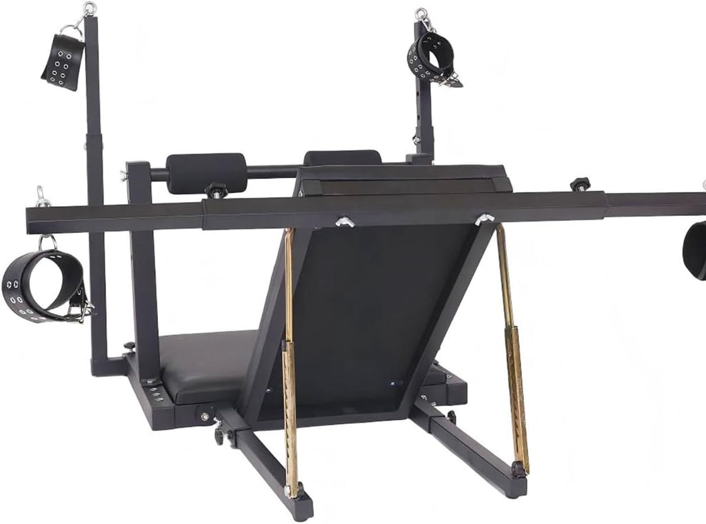 Obedience Bench with Adjustable Bondage Chair, Artificial Leather Cuffs and Carbon Steel Pad (Sex Chair)