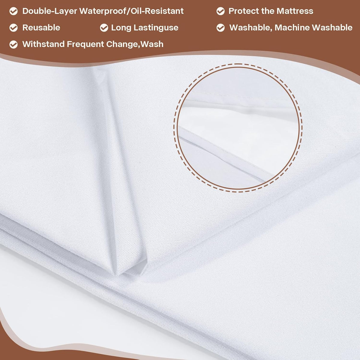 Professional Waterproof Massage Sheets Bed Table Cover, White,75X31.5"