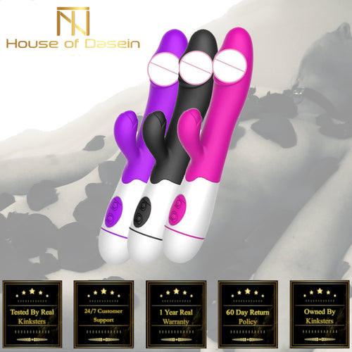 30 Speed Rechargeable Rabbit Vibrator Clit G Spot Women Sex Toy