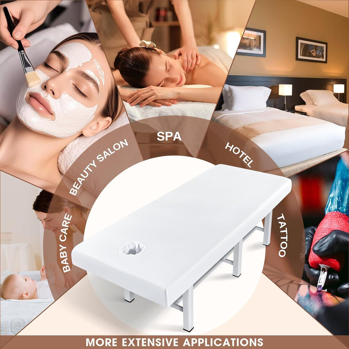 Professional Waterproof Massage Sheets Bed Table Cover, White,75X31.5"