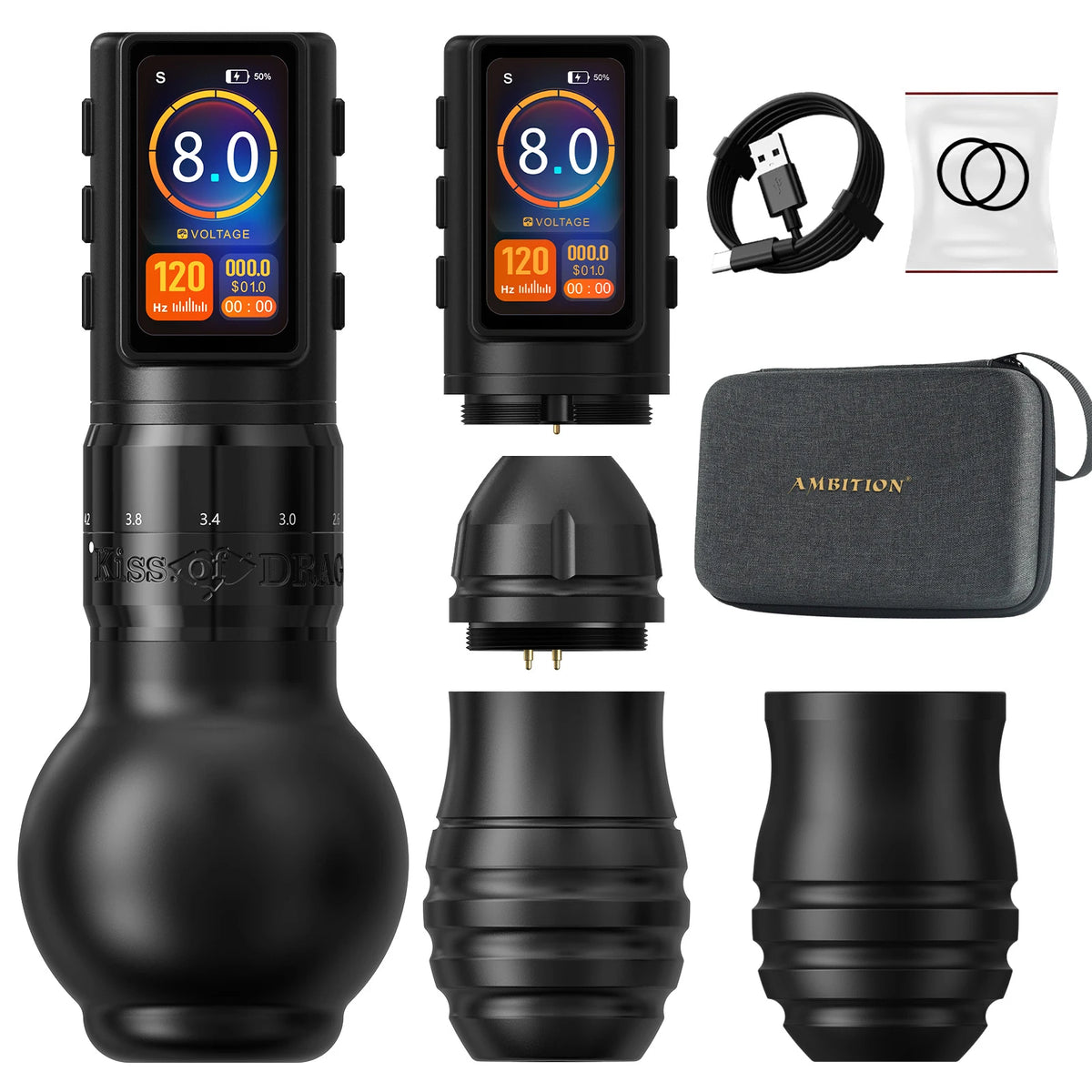Traveler-T2 2025 Adjustable Stroke Wireless Tattoo Machine 2.2-4.2Mm Grip 54Mm+42Mm with 2000Mah Battery Capacity Pen