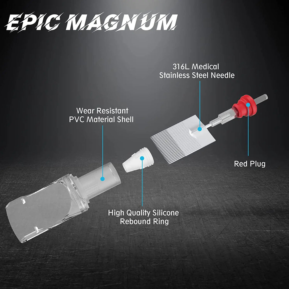 8Pcs  Cartridge Tattoo Needles EPIC round Magnum Curved Magnum 49RM 45RM 41RM 39RM 35RM for Cartridge Tattoo Machine Pen