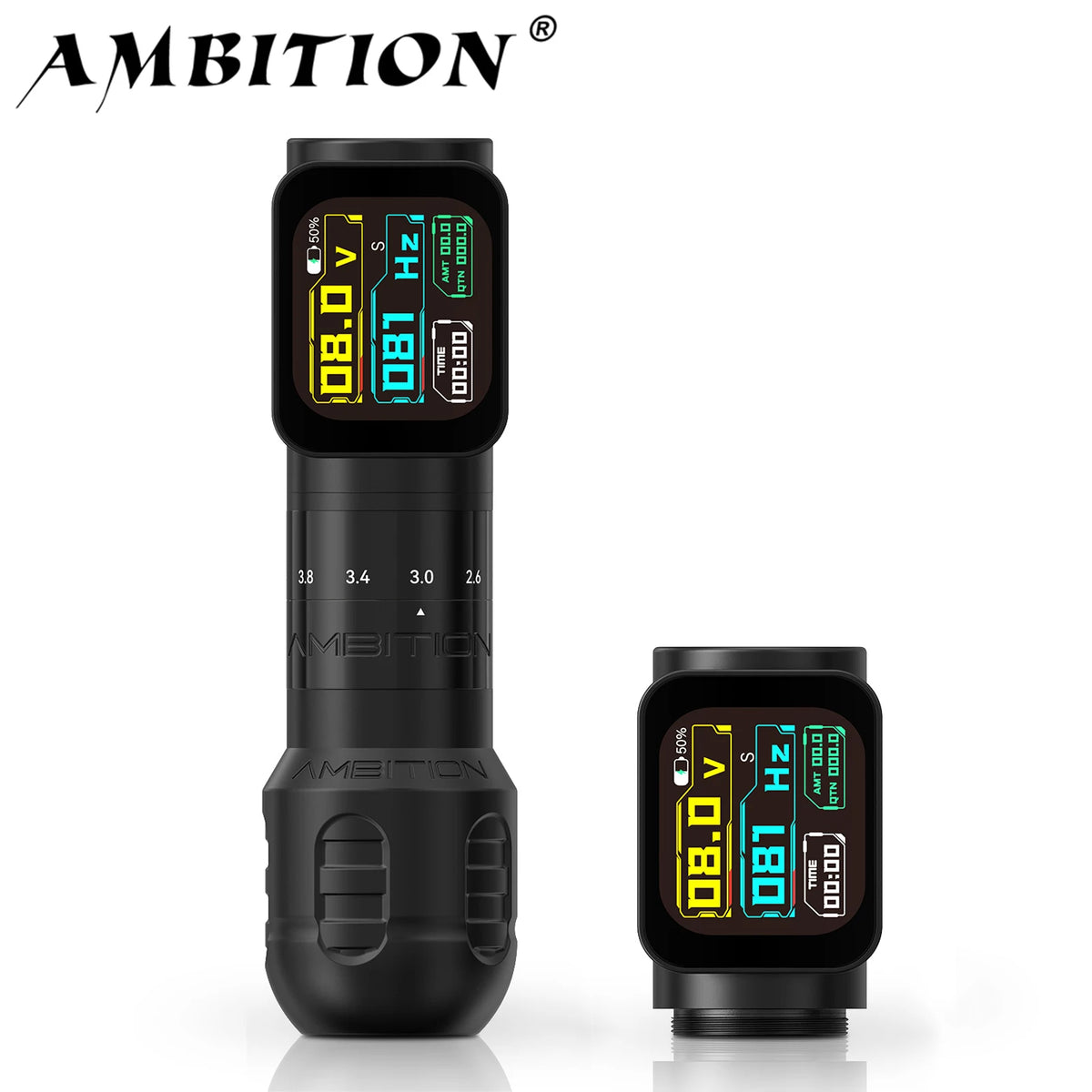 Seher Pro 2.2-4.2Mm Adjustable Stroke Tattoo Pen Wireless Tattoo Machine 2400Mah Battery Coreless Motor 42Mm+34Mm Grip