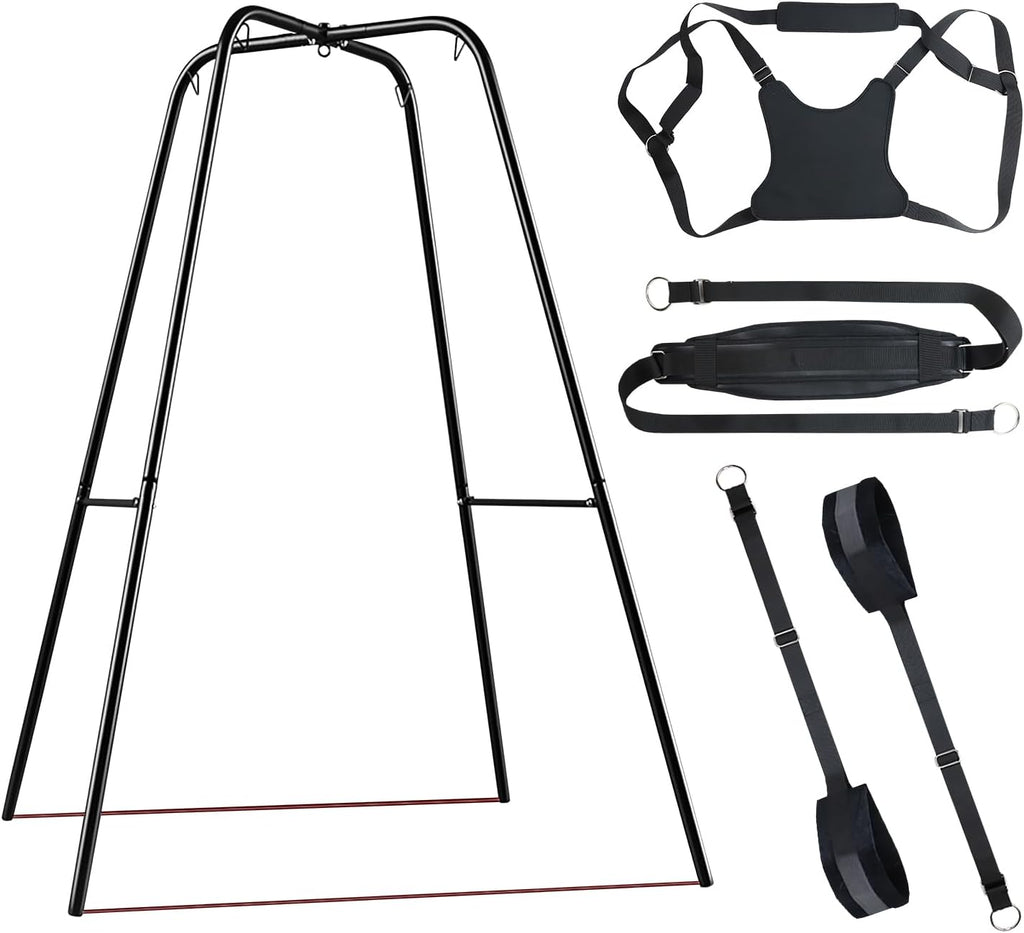 Sex Swing Stand with Sex Sling，Adjustable Angle Sex Swing ，Easy to Assemble，Sex Furniture for Bedroom（Black