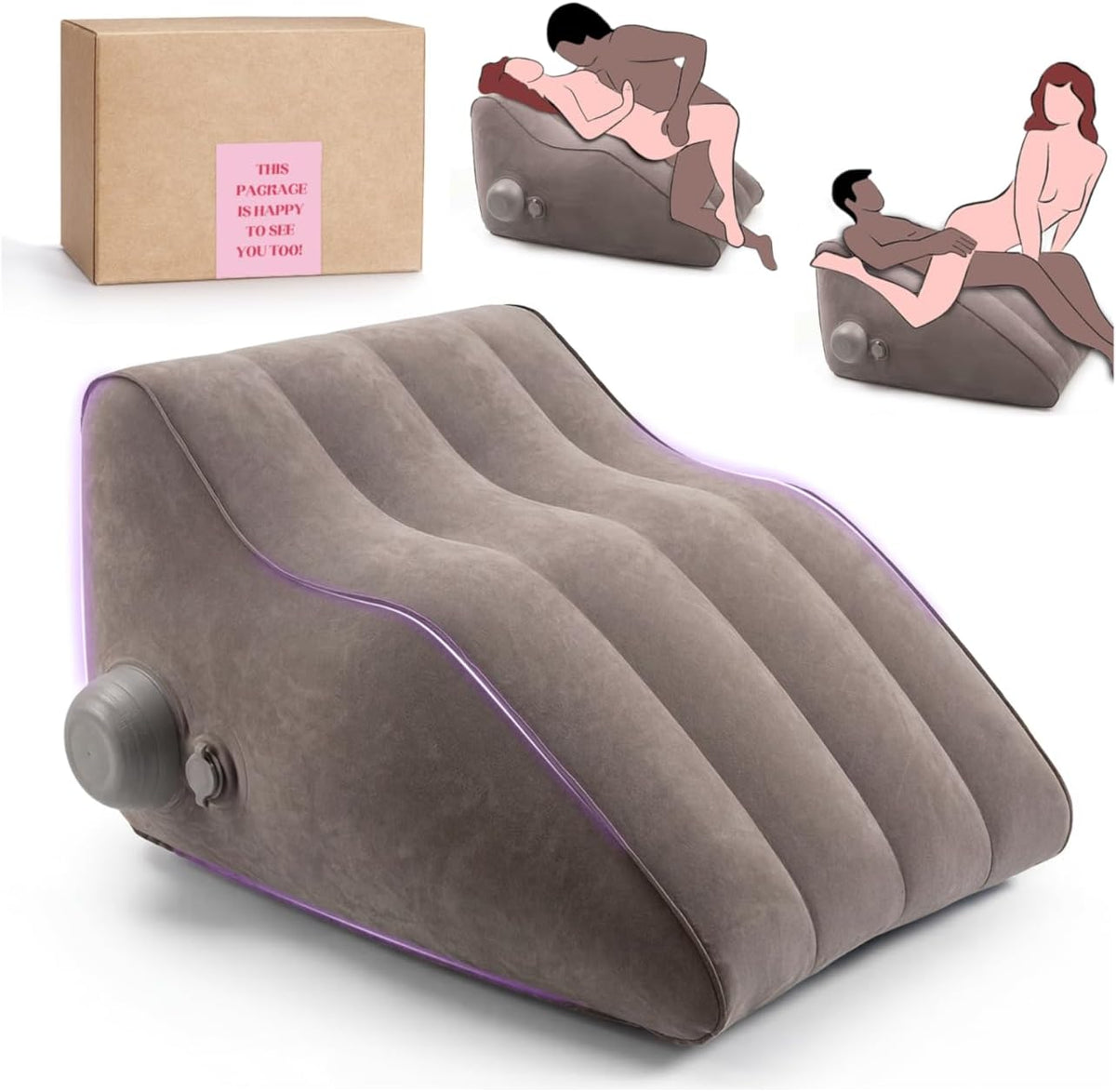 Sex Pillow Couples Sex Toys, Inflatable Position Pillow Adult Toys for Men Women, Velvety Flocked Cushion for Deeper Position & Angle Support, Portable Sex Furniture Cushion for Men Women Couples