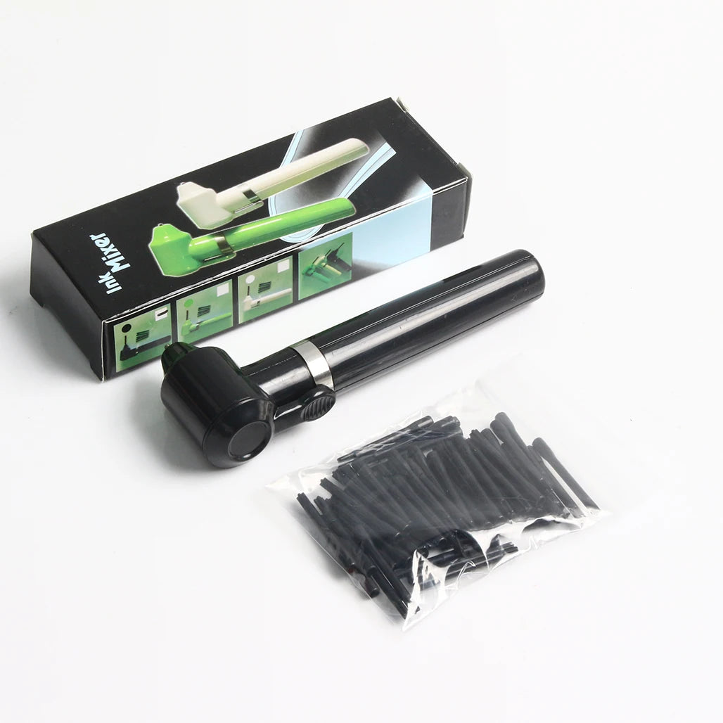 1Set Tattoo Pigment Makeup Electric Ink Mixer with 50Pcs Mixing Sticks Set Eyebrow Color Supply Tool Agitator Machine