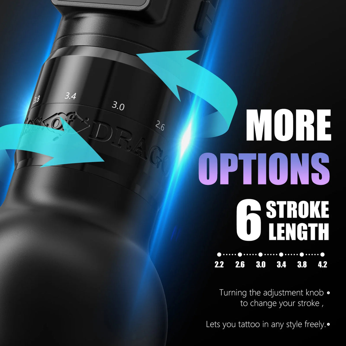 Traveler-T2 2025 Adjustable Stroke Wireless Tattoo Machine 2.2-4.2Mm Grip 54Mm+42Mm with 2000Mah Battery Capacity Pen