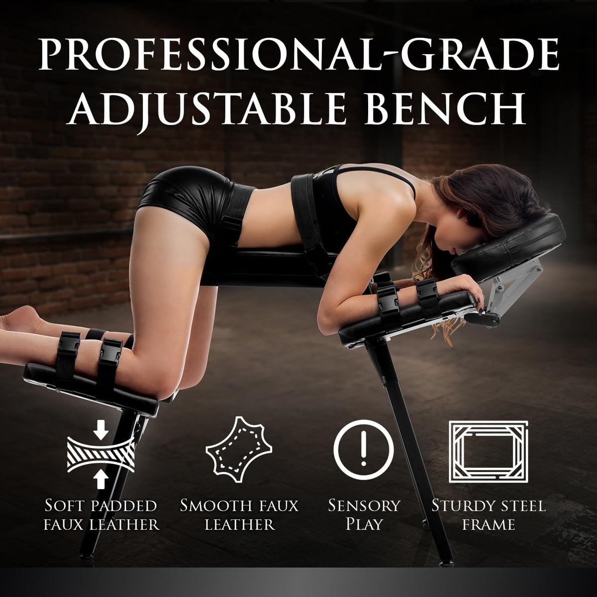 Adjustable Restraint Bench with Wrist Cuffs Men, Women
