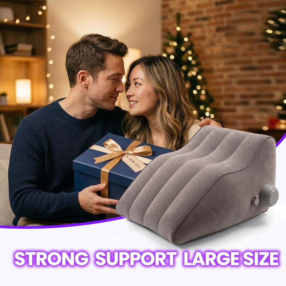 Sex Pillow Couples Sex Toys, Inflatable Position Pillow Adult Toys for Men Women, Velvety Flocked Cushion for Deeper Position & Angle Support, Portable Sex Furniture Cushion for Men Women Couples