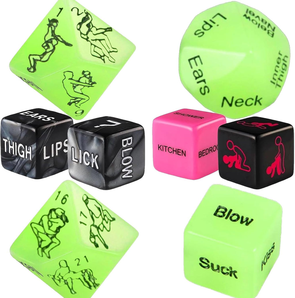 Positions Sex Game Sex Dice, Couples Sex Toys Glow in the Dark Positon Dice for Date Night Sex Games Romantic Anniversary & Valentines Gifts Adult Couple Games 8 Dices for Adults Sex Games for Couples