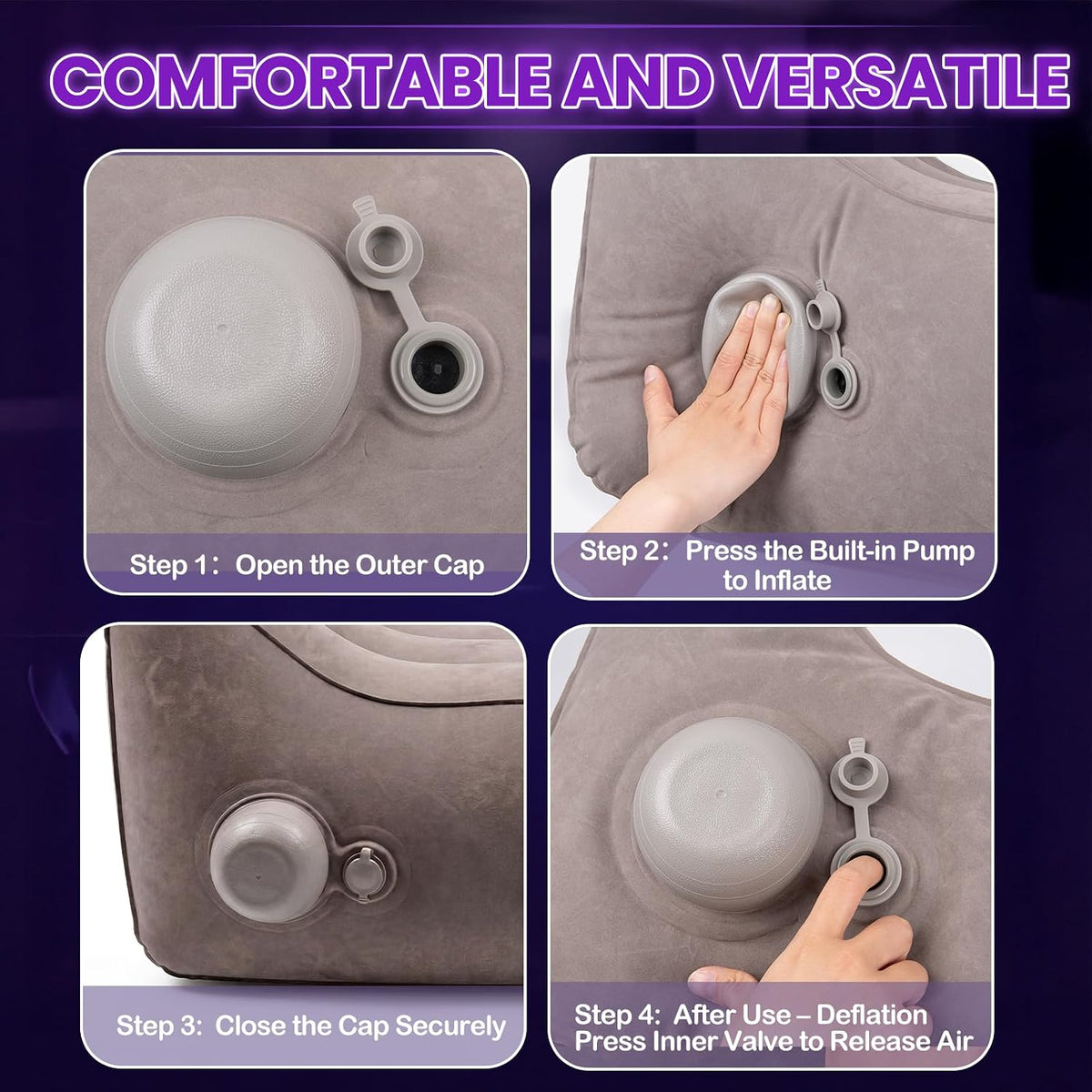 Sex Pillow Couples Sex Toys, Inflatable Position Pillow Adult Toys for Men Women, Velvety Flocked Cushion for Deeper Position & Angle Support, Portable Sex Furniture Cushion for Men Women Couples
