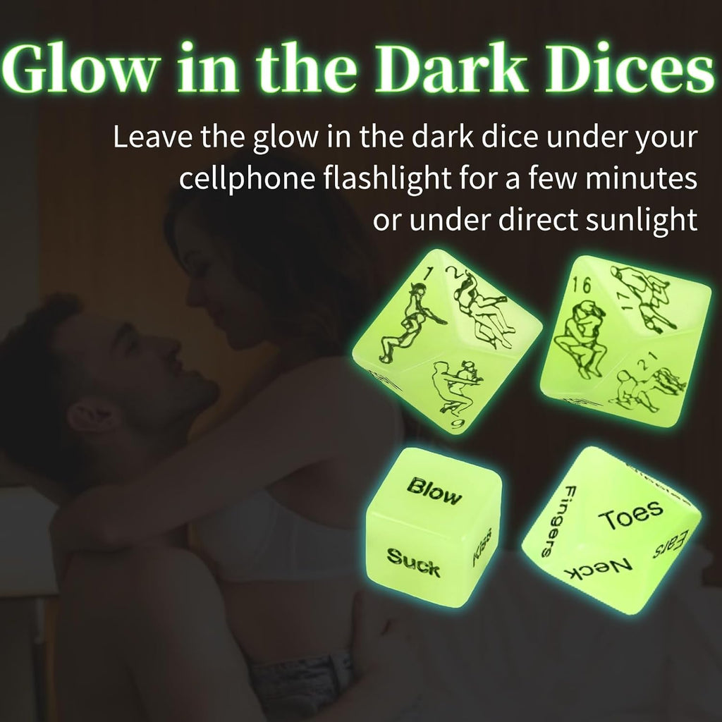 Positions Sex Game Sex Dice, Couples Sex Toys Glow in the Dark Positon Dice for Date Night Sex Games Romantic Anniversary & Valentines Gifts Adult Couple Games 8 Dices for Adults Sex Games for Couples