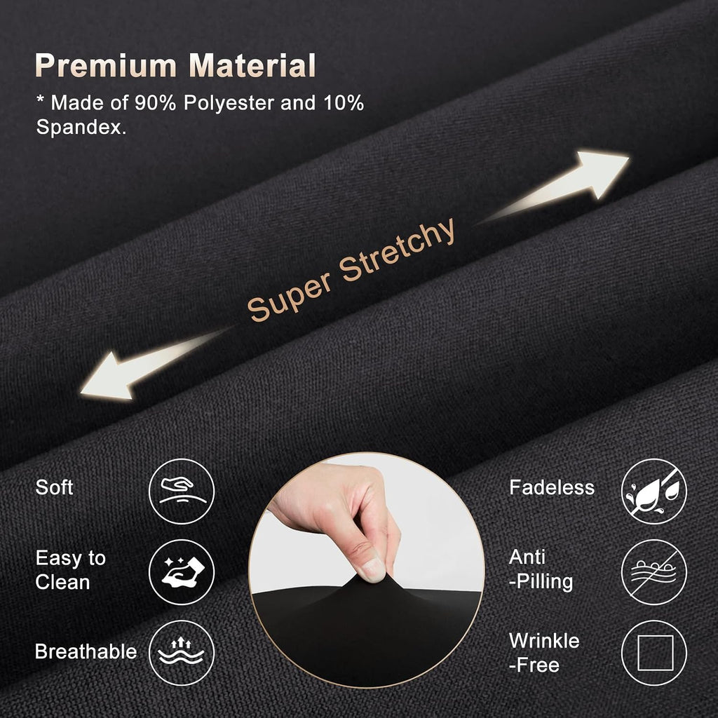Spa Bed Cover Professional Lash Bed Cover Stretchy Massage Table Cover Beauty Bed Protective Topper, Excellent for Lash Extension, Spa, Massage, Beauty Salon, Wax, Tattoo Bed and Table (Black)