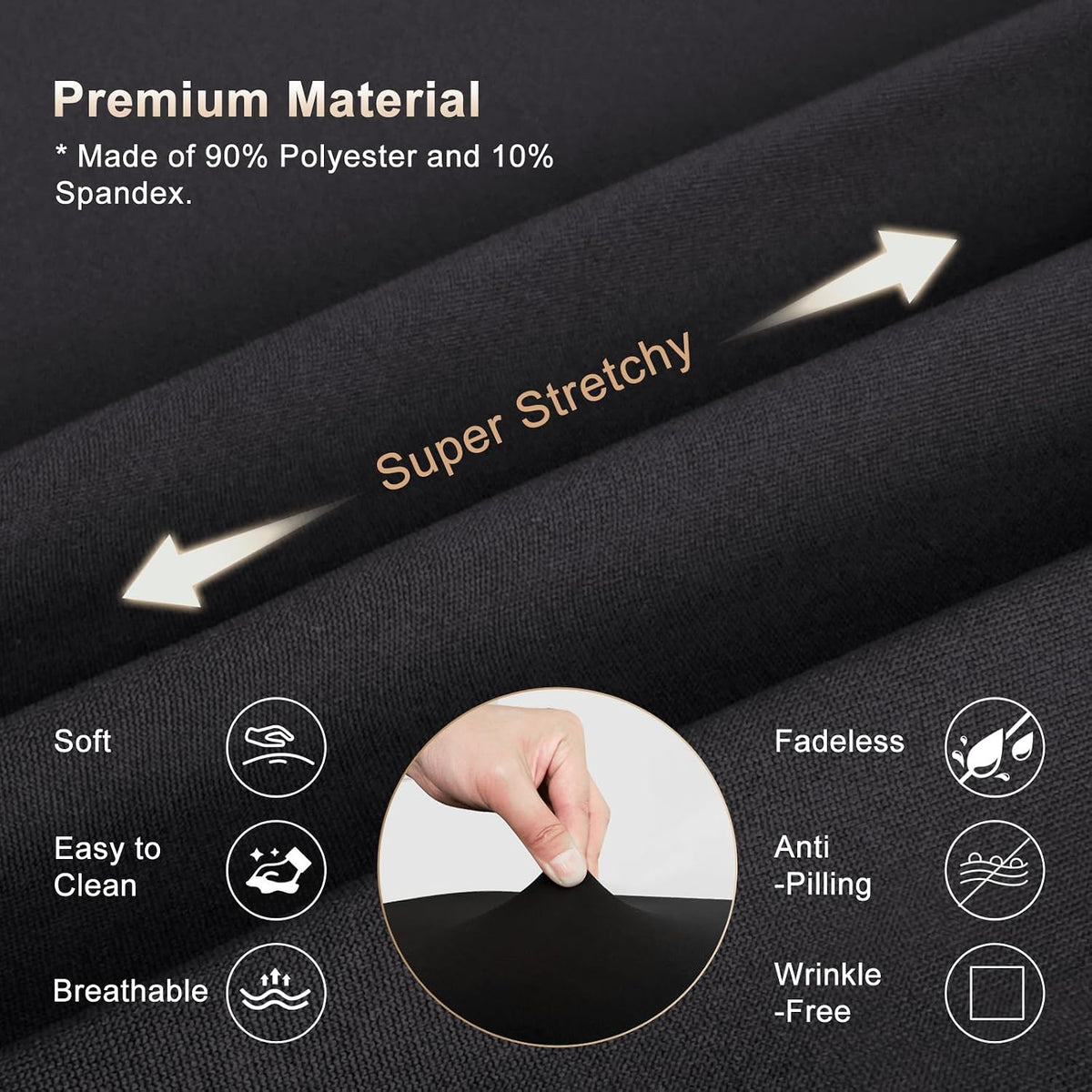 Spa Bed Cover Professional Lash Bed Cover Stretchy Massage Table Cover Beauty Bed Protective Topper, Excellent for Lash Extension, Spa, Massage, Beauty Salon, Wax, Tattoo Bed and Table (Black)
