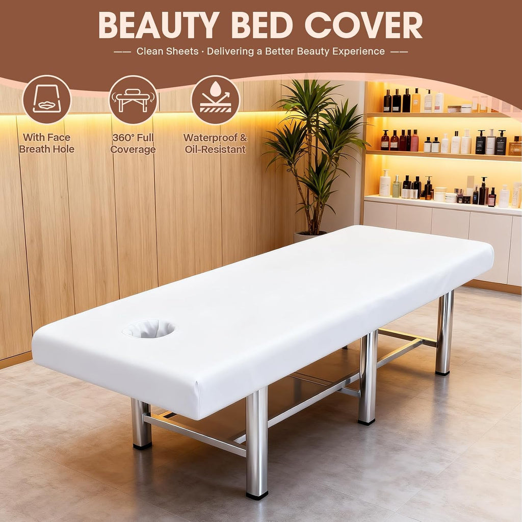 Professional Waterproof Massage Sheets Bed Table Cover, White,75X31.5"