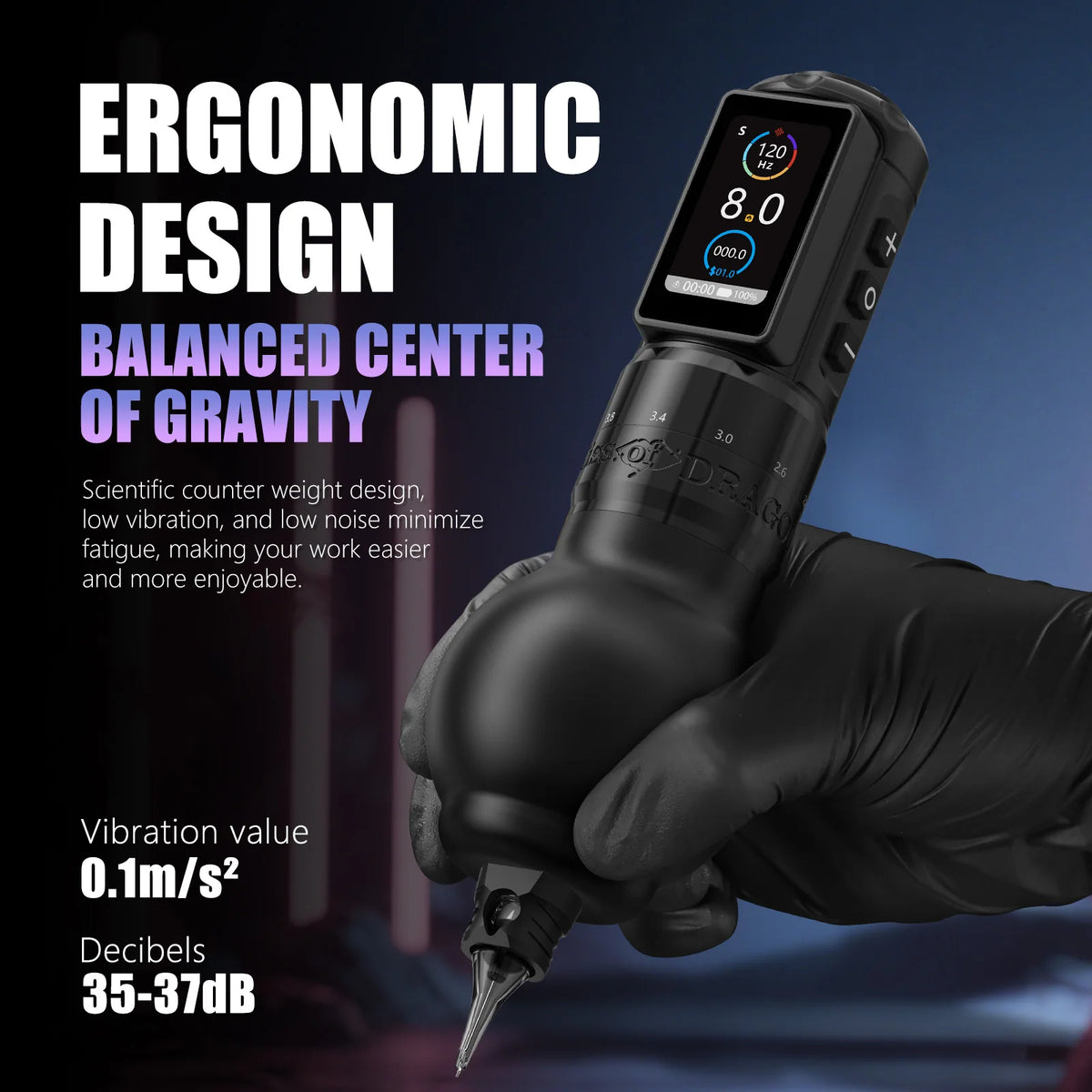 Traveler-T2 Adjustable Stroke 2.2-4.2Mm Wireless Tattoo Machine 54Mm+42Mm Grip with 2000Mah Battery Capacity Tattoo Pen