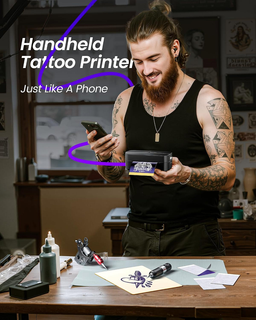Mini Tattoo Stencil Printer for DIY Temporary Tattoo