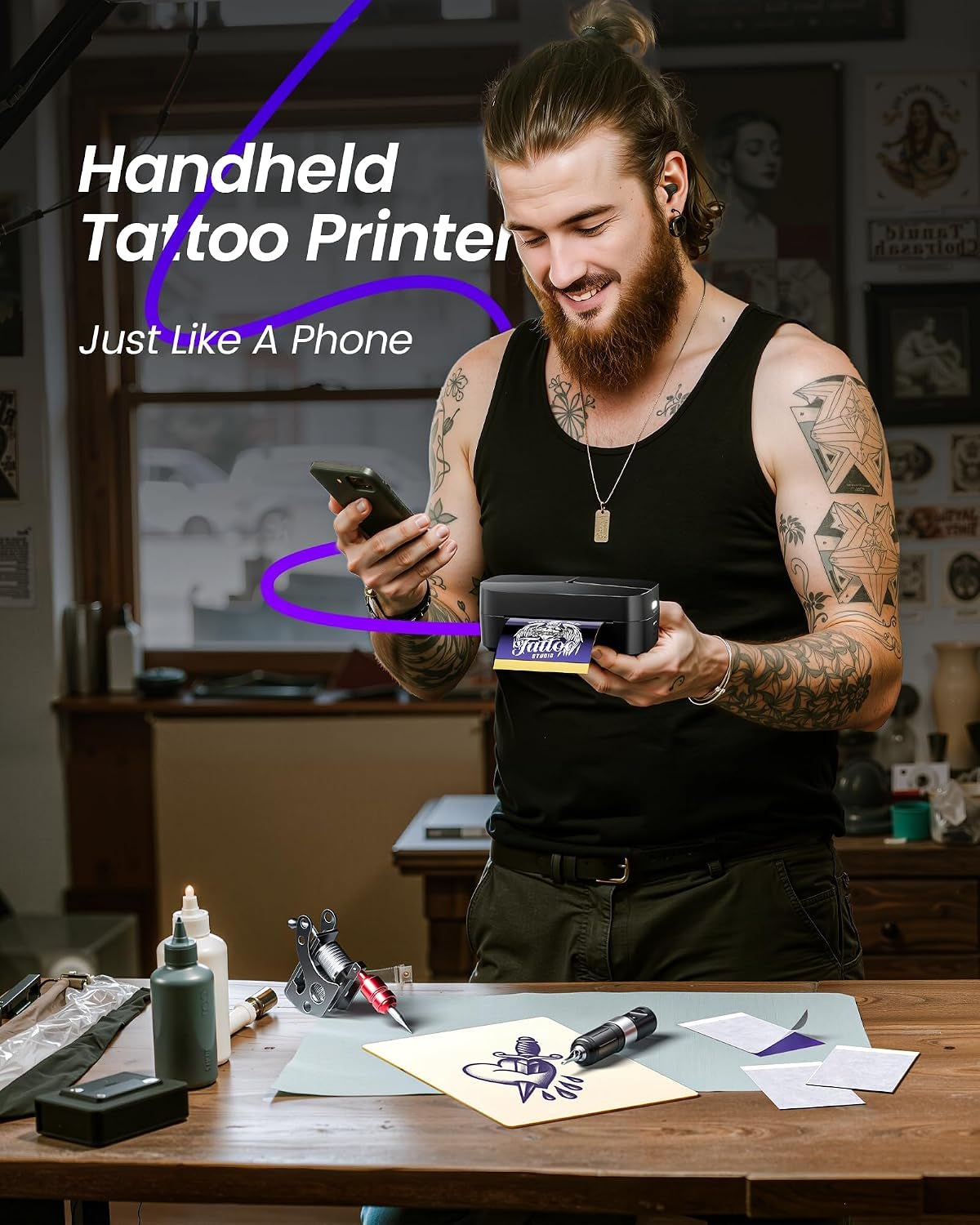 Mini Tattoo Stencil Printer for DIY Temporary Tattoo