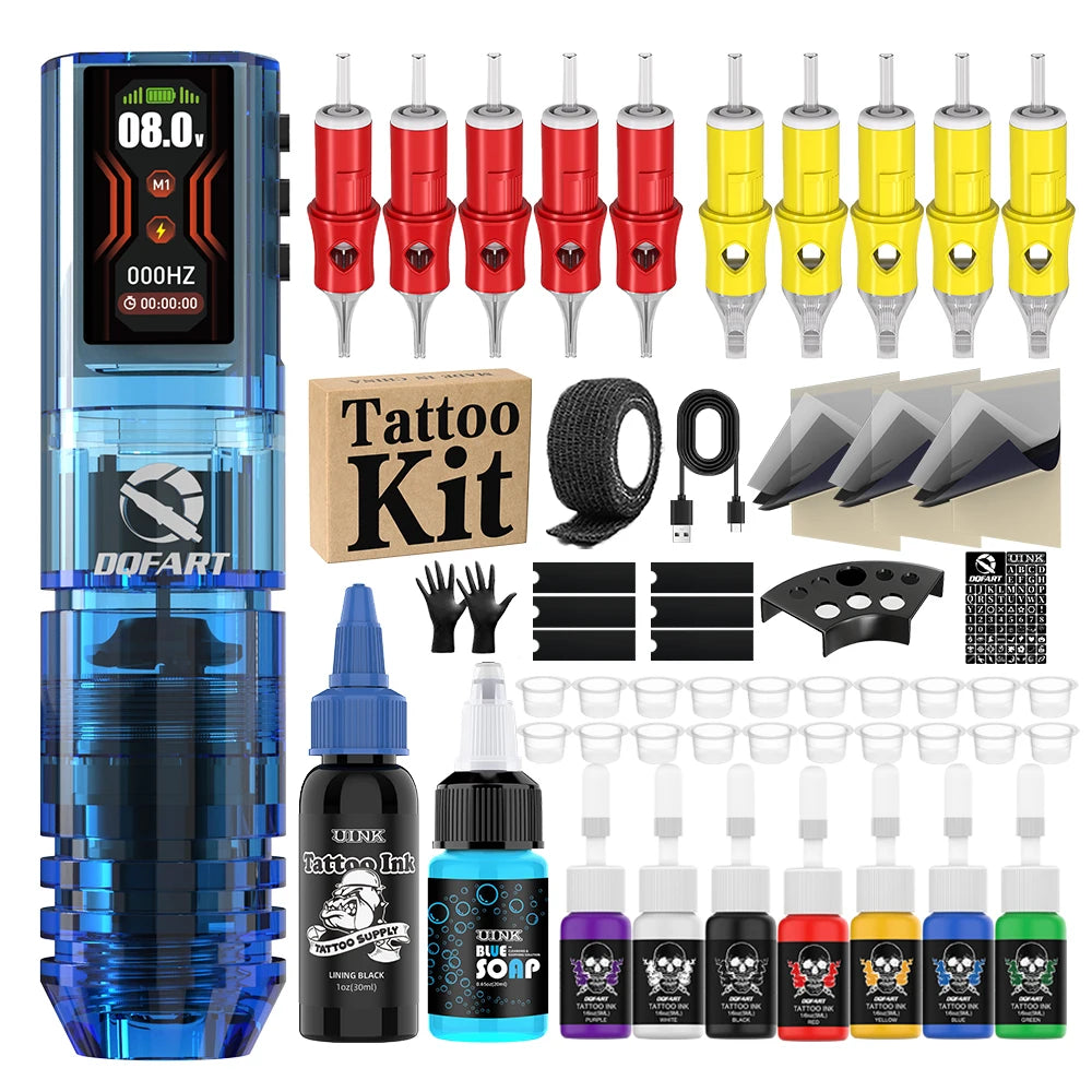 Tattoo Kit New 1600Mah Wireless Tattoo Machine Tattoo Pen Suitable for Tattoo Beginners Tattoo Artists Tattoo Accessories