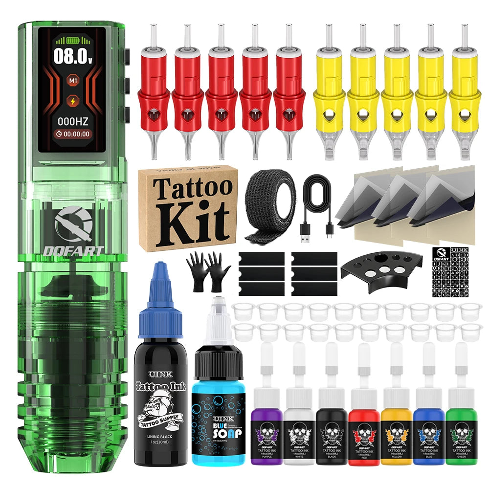 Tattoo Kit New 1600Mah Wireless Tattoo Machine Tattoo Pen Suitable for Tattoo Beginners Tattoo Artists Tattoo Accessories