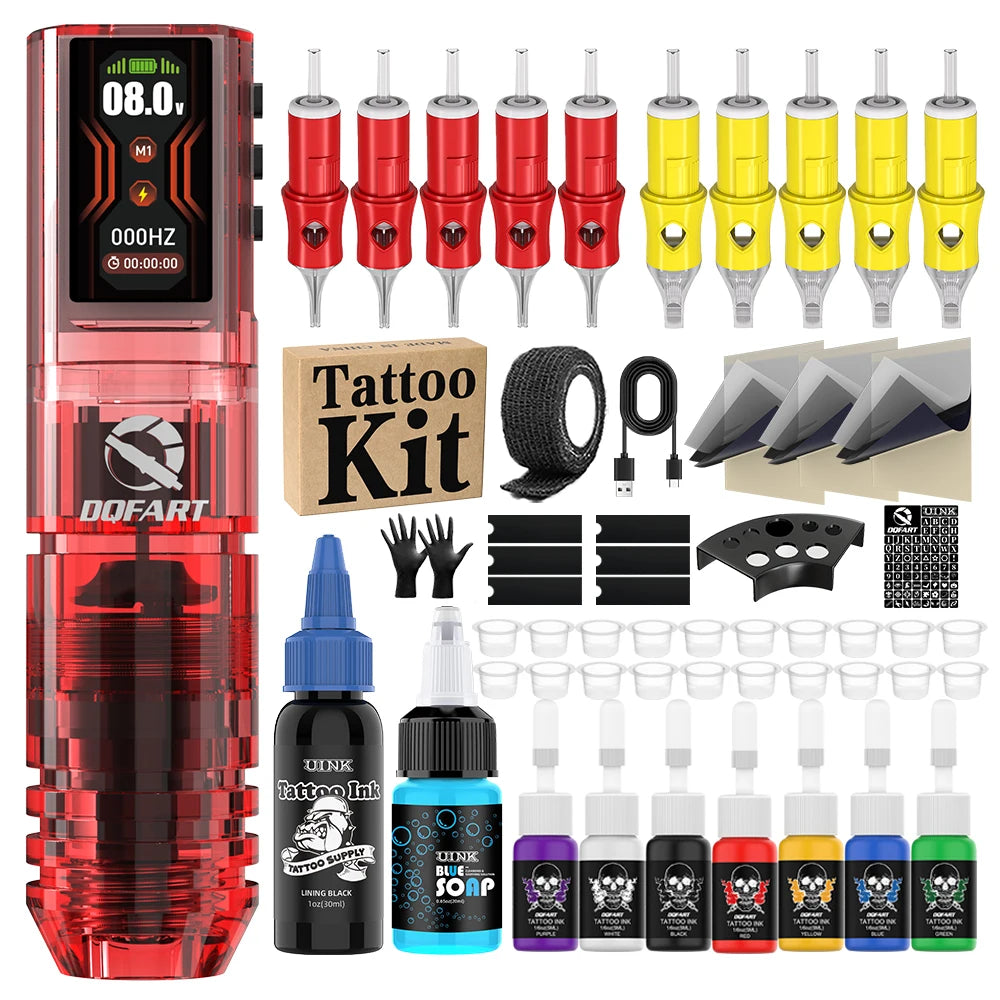 Tattoo Kit New 1600Mah Wireless Tattoo Machine Tattoo Pen Suitable for Tattoo Beginners Tattoo Artists Tattoo Accessories