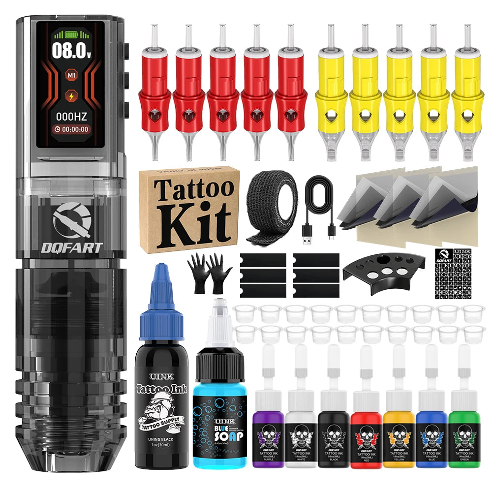 Tattoo Kit New 1600Mah Wireless Tattoo Machine Tattoo Pen Suitable for Tattoo Beginners Tattoo Artists Tattoo Accessories