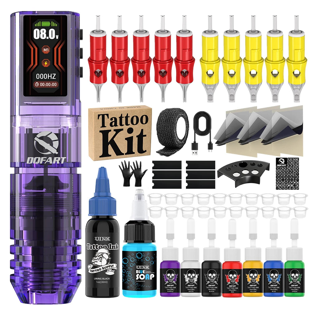 Tattoo Kit New 1600Mah Wireless Tattoo Machine Tattoo Pen Suitable for Tattoo Beginners Tattoo Artists Tattoo Accessories