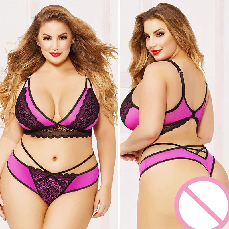 5XL plus Size Women Lace Bodysuit Sexy Lingerie Sleepwear Mesh Lace Floral See-Through Teddies Catsuit Erotic Sex Costume