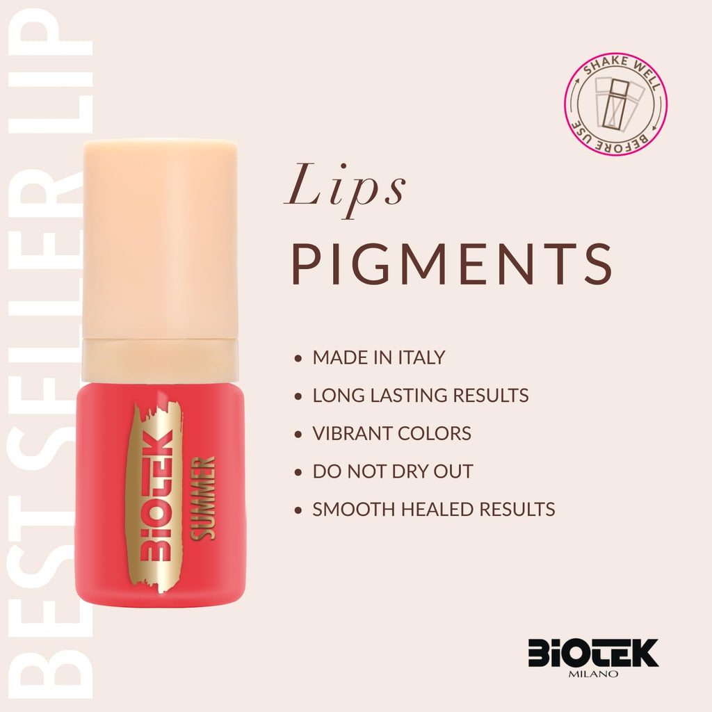 - Lips Pigment Kit for Permanent Make Up- Passion, Glacè, Fashion, Bite, Love, Supermodel, Lollipop, Dream, Summer, Bubble(10X0,50 Fl.Oz.) - Color for Lips Made in Italy