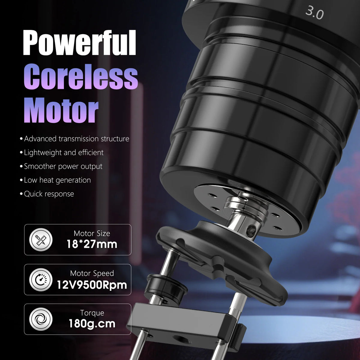 Traveler-T2 Adjustable Stroke 2.2-4.2Mm Wireless Tattoo Machine 54Mm+42Mm Grip with 2000Mah Battery Capacity Tattoo Pen
