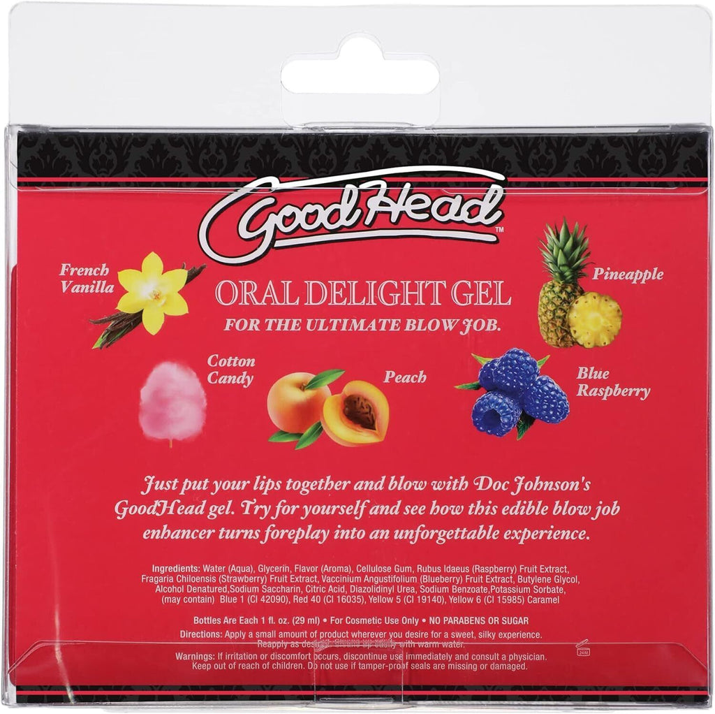 Goodhead Oral Delight Gel Water Based Flavored Lubricant - 5 Pack - 1 Oz