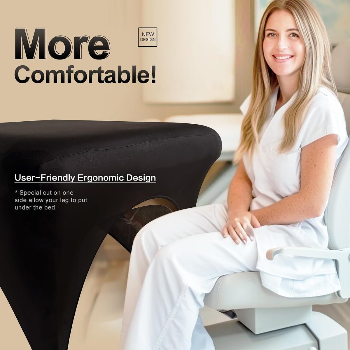 Spa Bed Cover Professional Lash Bed Cover Stretchy Massage Table Cover Beauty Bed Protective Topper, Excellent for Lash Extension, Spa, Massage, Beauty Salon, Wax, Tattoo Bed and Table (Black)
