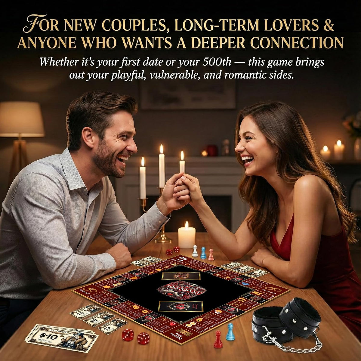 Adultopoly Spicy Edition: Sexopoly Adult Board Game Intimate Couples Sex Game for 2 Players - Dirty Date Night, Relationship Building - Romantic for Husband or Wife or Couples