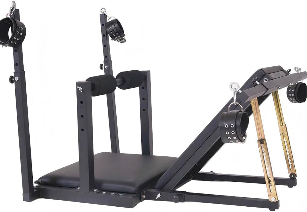 Obedience Bench with Adjustable Bondage Chair, Artificial Leather Cuffs and Carbon Steel Pad (Sex Chair)